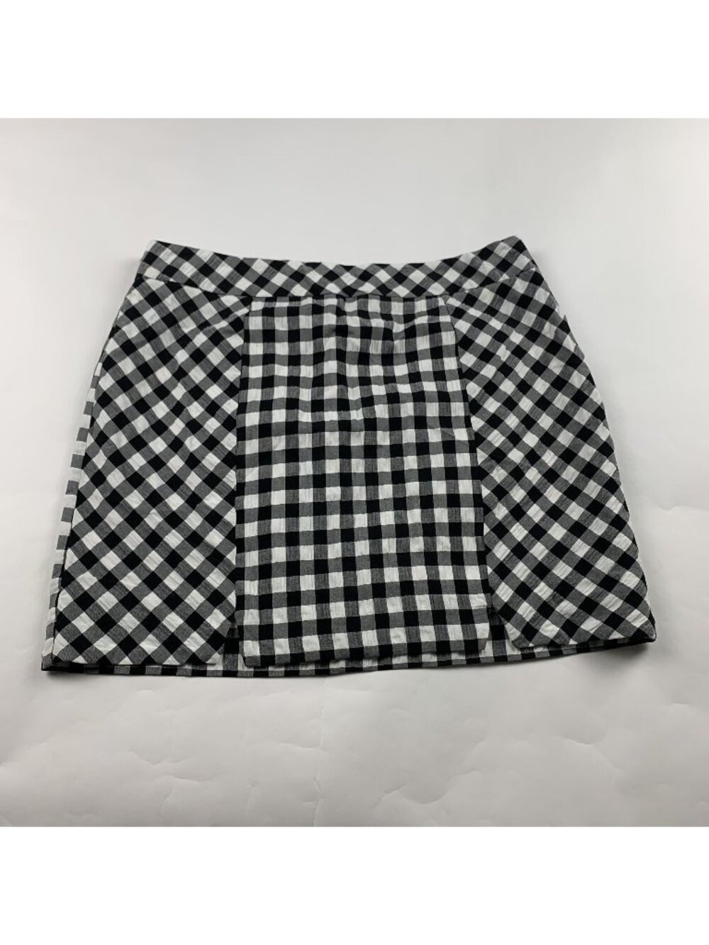Topshop Black White Gingham Checkered Mini Skirt 8 - Picture 1 of 7